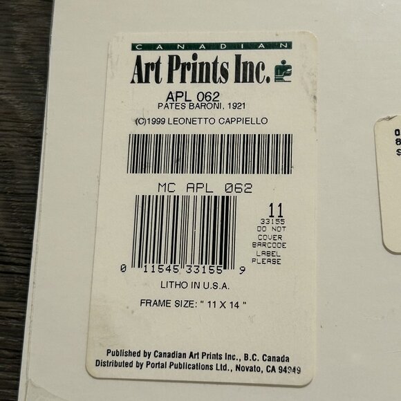 Leonetto Cappiello Pates Baroni 1921 Art Print 8x10 Matted Frame 11x14 Italian - Picture 4 of 6